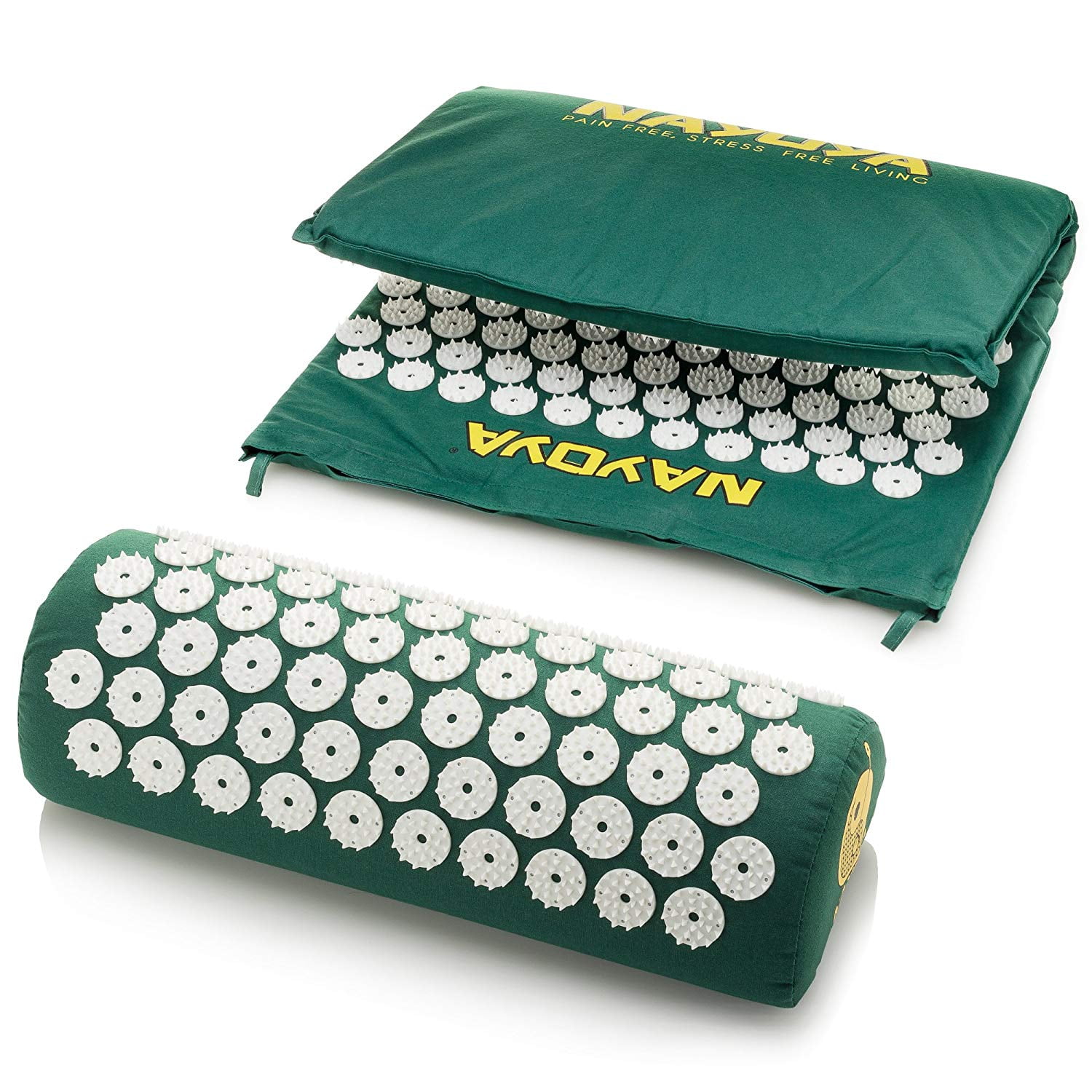 Nayoya Acupressure Mat and Pillow Set, 6,210 Points, Back and Neck Pain Relief Yoga Mats