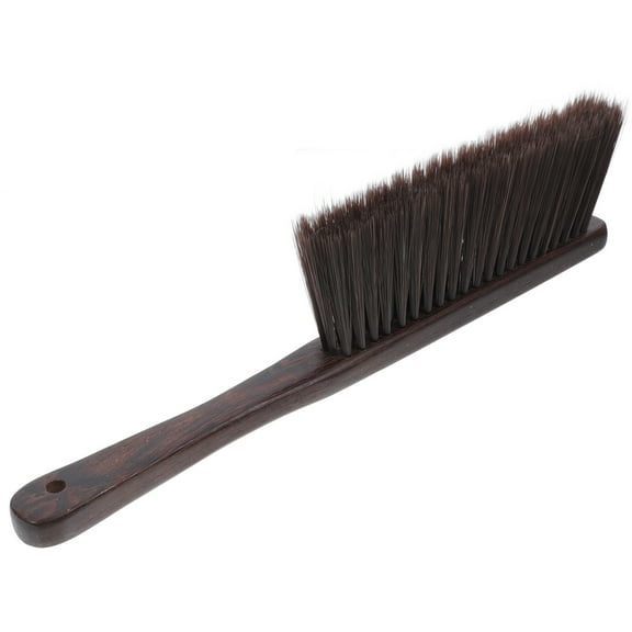 MLINS Handle Whisk Broom with Soft Bristles Wooden Handheld Brush for Furniture Car Sofa Fireplace Clothes Cleaning