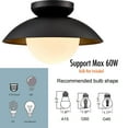 thumbnail image 4 of Claxy Black Dome Semi Flush Mount Ceiling Light with Globe Milk Glass Shade, 4 of 6