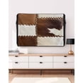 thumbnail image 3 of Outdoor TV Cover 70 to 75 Inch Weatherproof, Brown White Cowhide Print Waterproof TV Screen Protector for Outside Decor with Zipper and Pocket 68"L x 42"H , Abstract Cow Pattern, 3 of 7