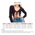 thumbnail image 4 of Prendas de vestir delanteras con lazo de manga larga para mujer, prendas de vestir elegantes y ajustadas de Color liso, prendas de vestir con frente abierto de punto acanalado, Top para citas, 4 of 6