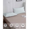 thumbnail image 4 of Blue Striped Pillow Covers King Size, Blue White Stripes Farmhouse Soft Bed Throw Pillowcases Breathable Cooling Long Lumbar Body Pillow Sham Cover for Bed Sofa 20''x40'', 4 of 7