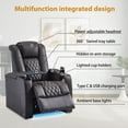 thumbnail image 3 of comfiroom Leather Home Theater Seating, Classic Series Dual Power Electric Headrest Game Seats Movie Recliner Theater Chairs Theater Recliner Sofa with Type-C USB Charger (Brown, Row of 2), 3 of 10