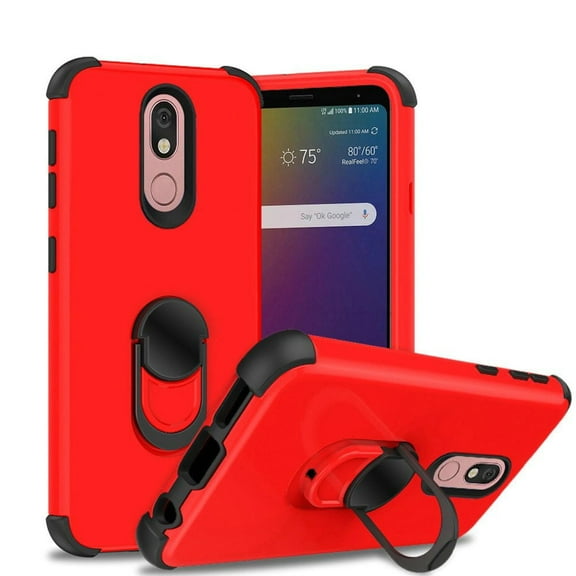 GSA King Hybrid Case w/Ring Stand For LG Stylo 5 - Red/Black