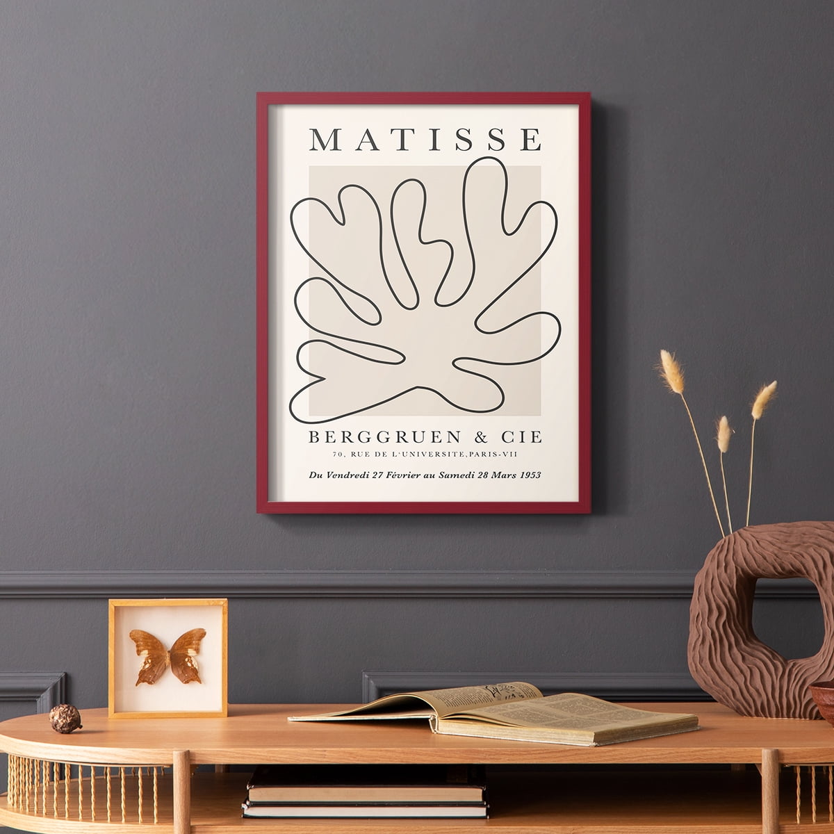 Matisse CCCLXVIII in Red Solid Wood 11 x 14 Framed Print