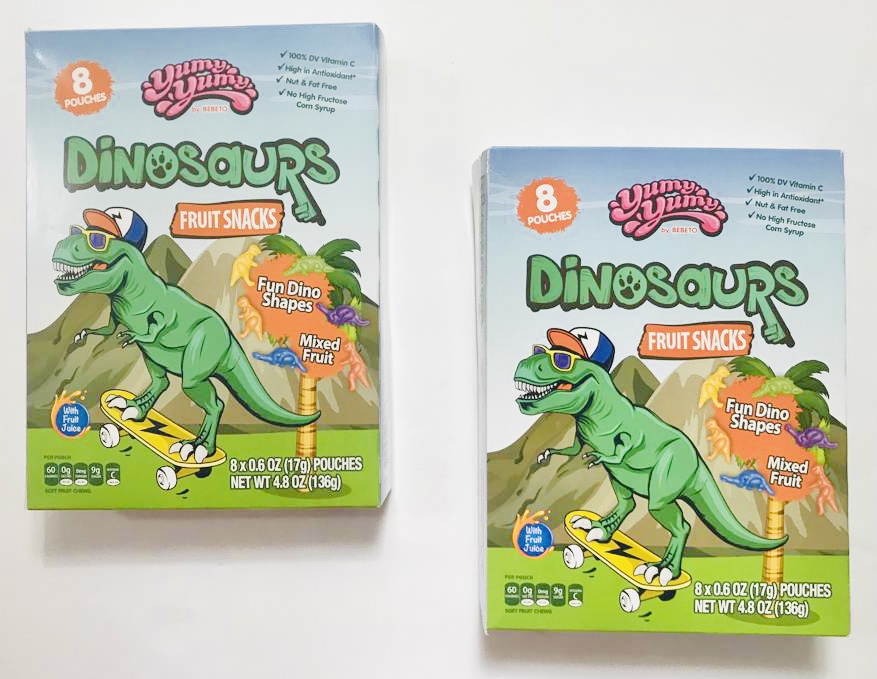 CGT Yumy Yumy Dinosaurs Fruit Snack Mixed Fruit Gummies Real Fruit
