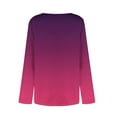 thumbnail image 6 of Htigea Women's Fall Shirts Gradient Color Long Sleeve Boho Tops Casual Loose Fit Blouse with Buttons Hot Pink XL, 6 of 7