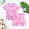 thumbnail image 2 of KPOPLK Baby Girls Outfit Set Kids Cute Toddler 3 6 12 18 24 Months 2T 3T fit Pjs Cotton Sleepwear(4-5 Years,Pink), 2 of 7