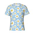 thumbnail image 3 of Naloa Daisies Flowers Men's T-Shirt Sport T-shirt Men's Basic Tee Casual Men's Shirt, Round Neck, Short Sleeves - Small, 3 of 5