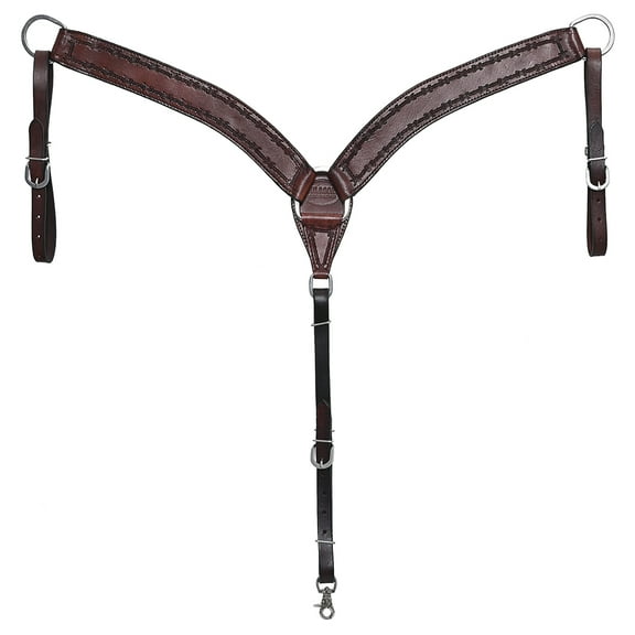 HILASON Western Horse Breast Collar Tack Genuine American Leather Barb Wire Dark Brown