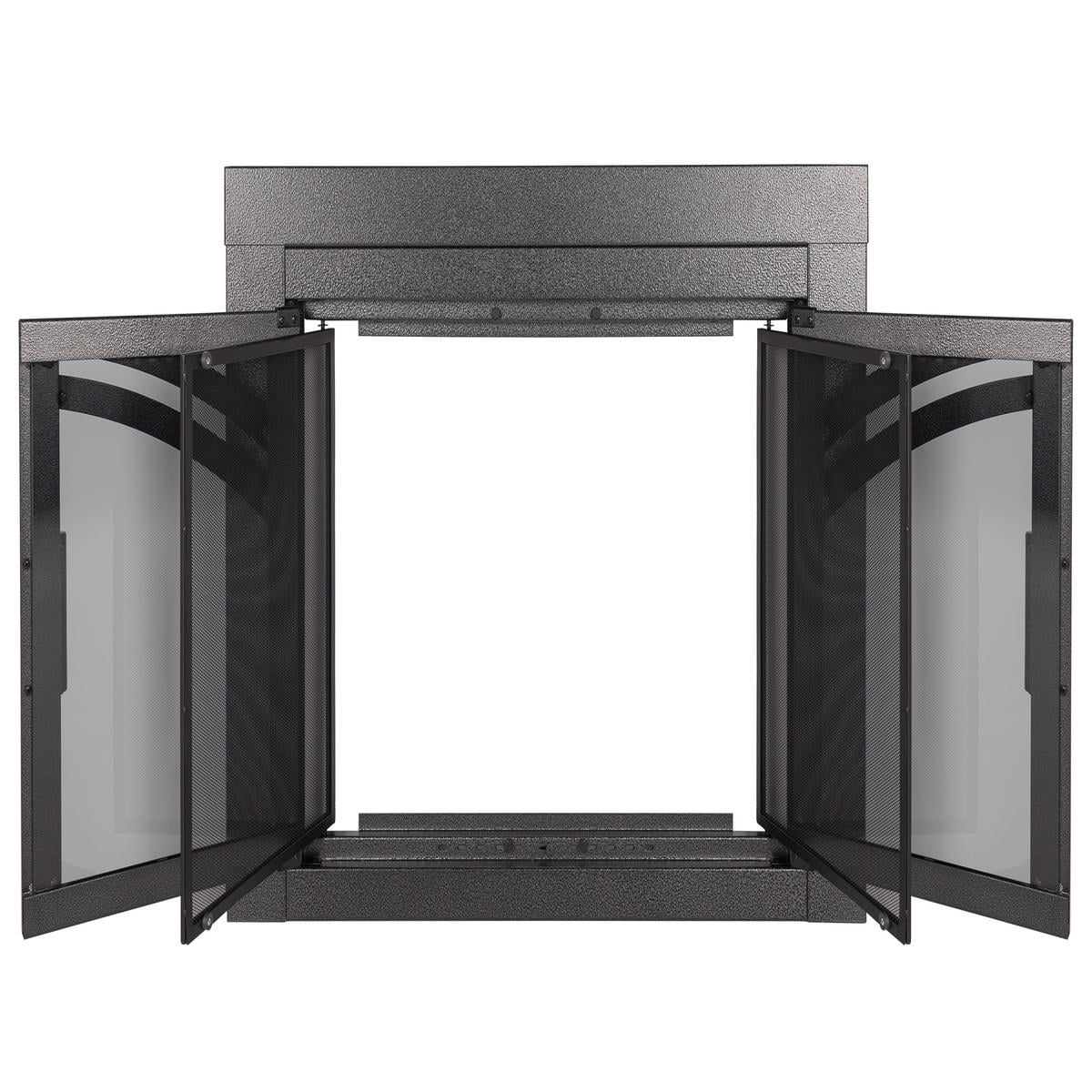 Axel Glass Firescreen Hammered Black - Small