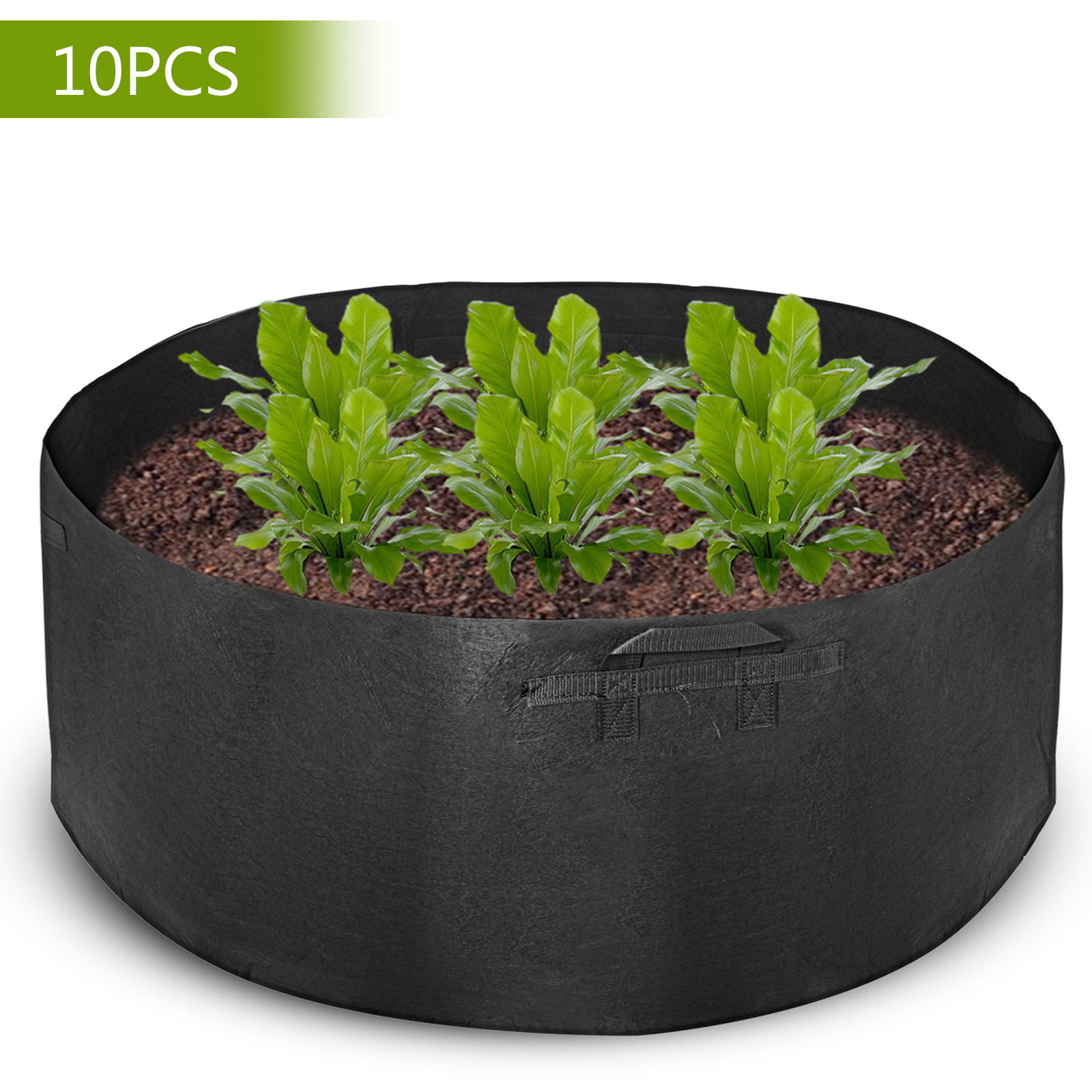 Details about   10 Pack Grow Bag Garden Heavy Duty Non-Woven Aeration Plant Fabric Pot Container 