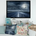 thumbnail image 3 of Designart 'Cloudy Full Moon Over Asphalt Road II' Nautical & Coastal Framed Art Print, 3 of 4