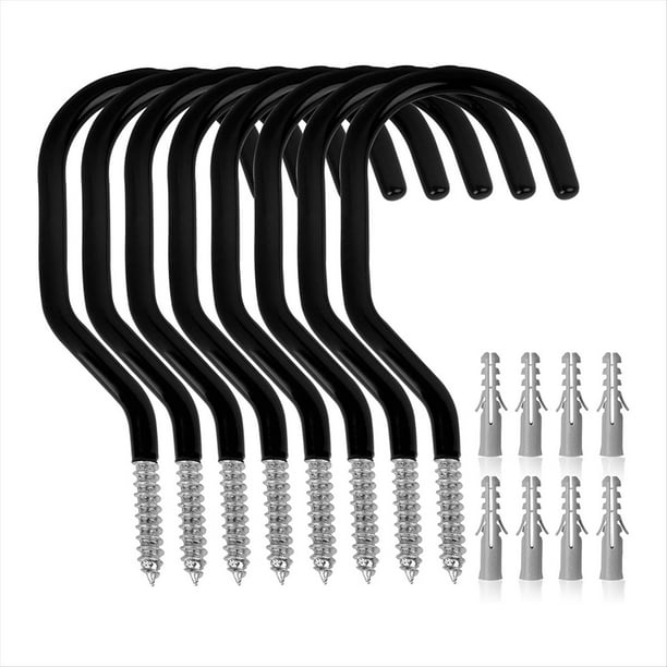 1 Juego de Resistentes para Bicicletas de Garaje de 6 Pulgadas para Organizar el Garaje, Montaje en Pared o Techo, Gancho para Colgar con Tornillos.