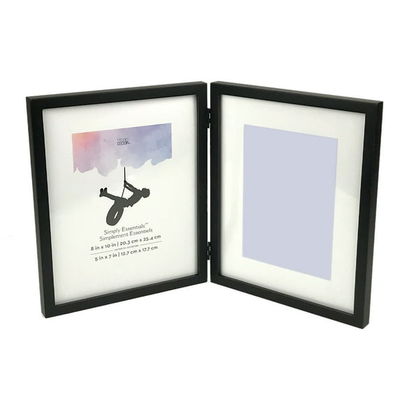 Simply Essentials 5" x 7" Black Hinged Frame with Mat by Studio Decor