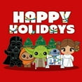thumbnail image 2 of Boy's Star Wars Happy Holidays Chibi Characters  Graphic Tee Red Small, 2 of 4