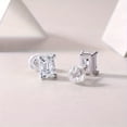 thumbnail image 5 of 925 Sterling Silver 1 Carat*2 Stud Moissanite Earrings for Women, Exquisite Design Shiny Moissanite Inlaid, Fashion Luxury for Valentine's Day Engagement Birthday Gifts, 5 of 6