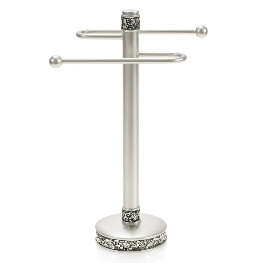 Brushed Nickel Countertop Towel Stand, Decorative Fingertip Towels