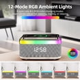 thumbnail image 4 of VOLIVO RGB 5.3 Bluetooth Speaker with Digital Alarm Clock, 15W Wireless Charging, FM Radio, White Noise Sound Machine, 4 of 9