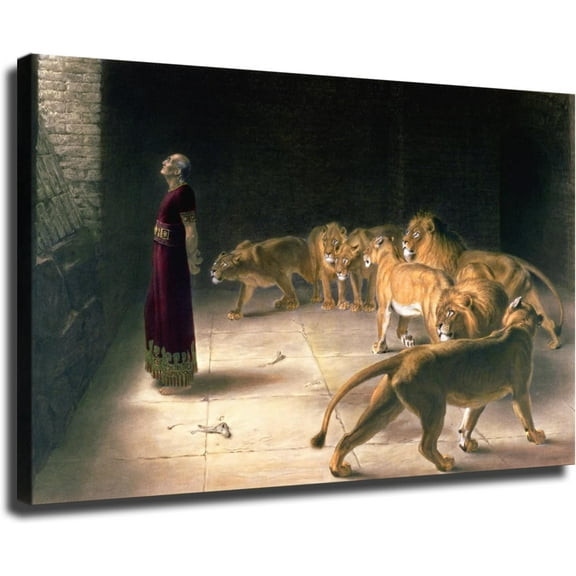 Daniel's Answer To The King In The Lion's Den Poster Picture HD Wall Art Canvas Printing Bedroom Living Room Office Decoration Aesthetic Artwork (Unframed,16×24inch)