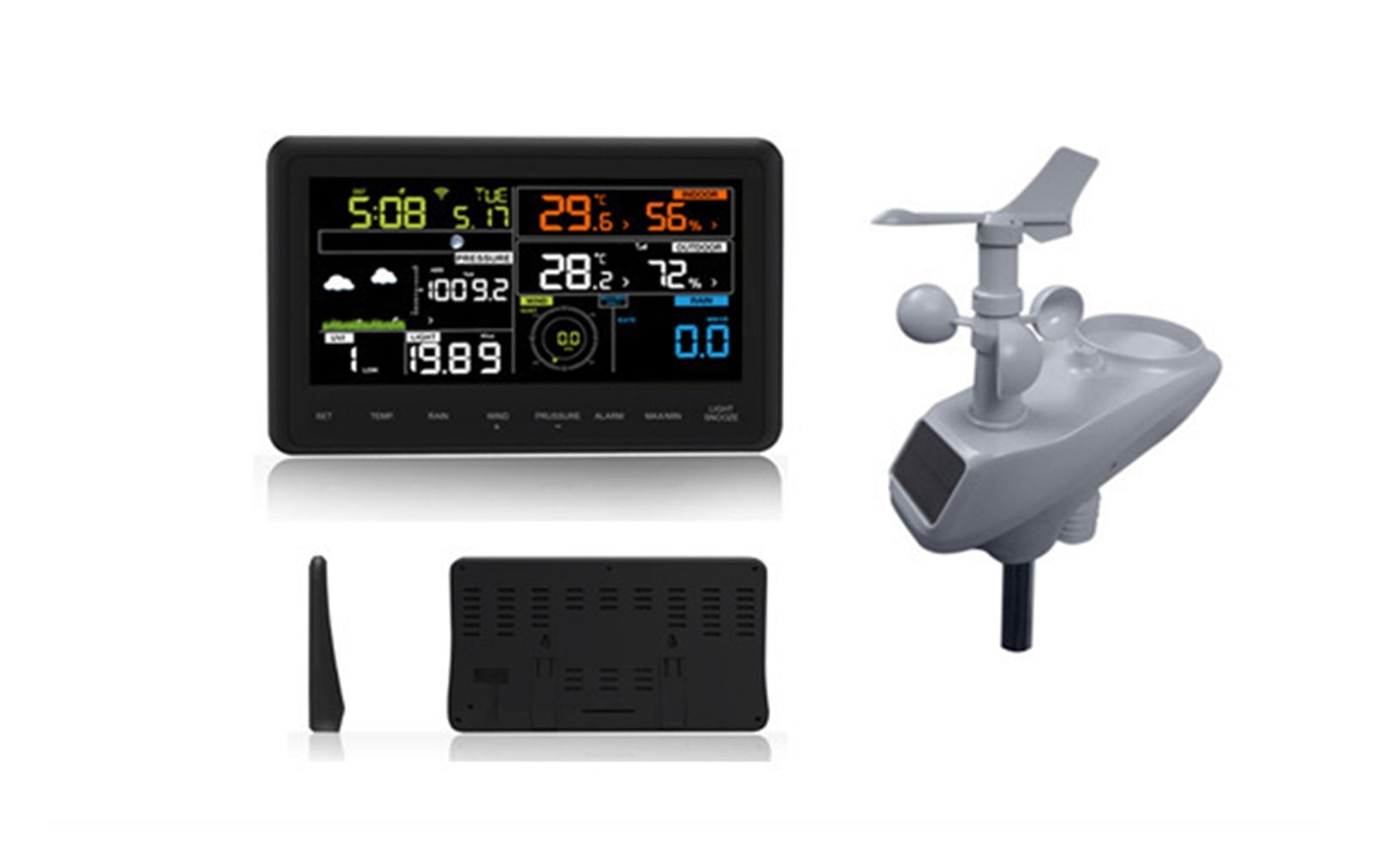 Solar Weather Station Can Be Connected To PC With WIFI 433MH-z Small Weather Meter ,Easy to Operate