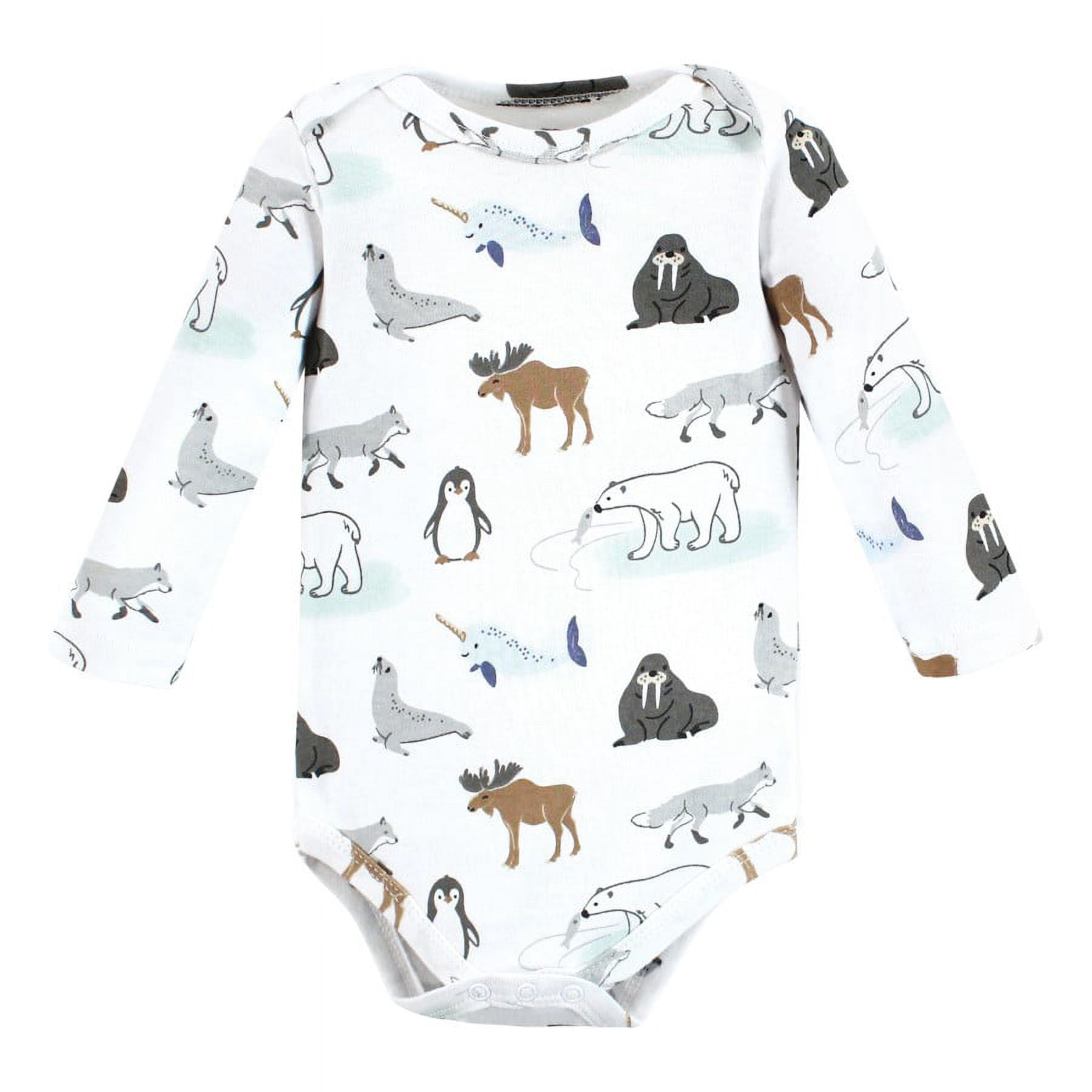 Hudson Baby Cotton Long-Sleeve Bodysuits, 5-Pack, Newborn- 24 Months