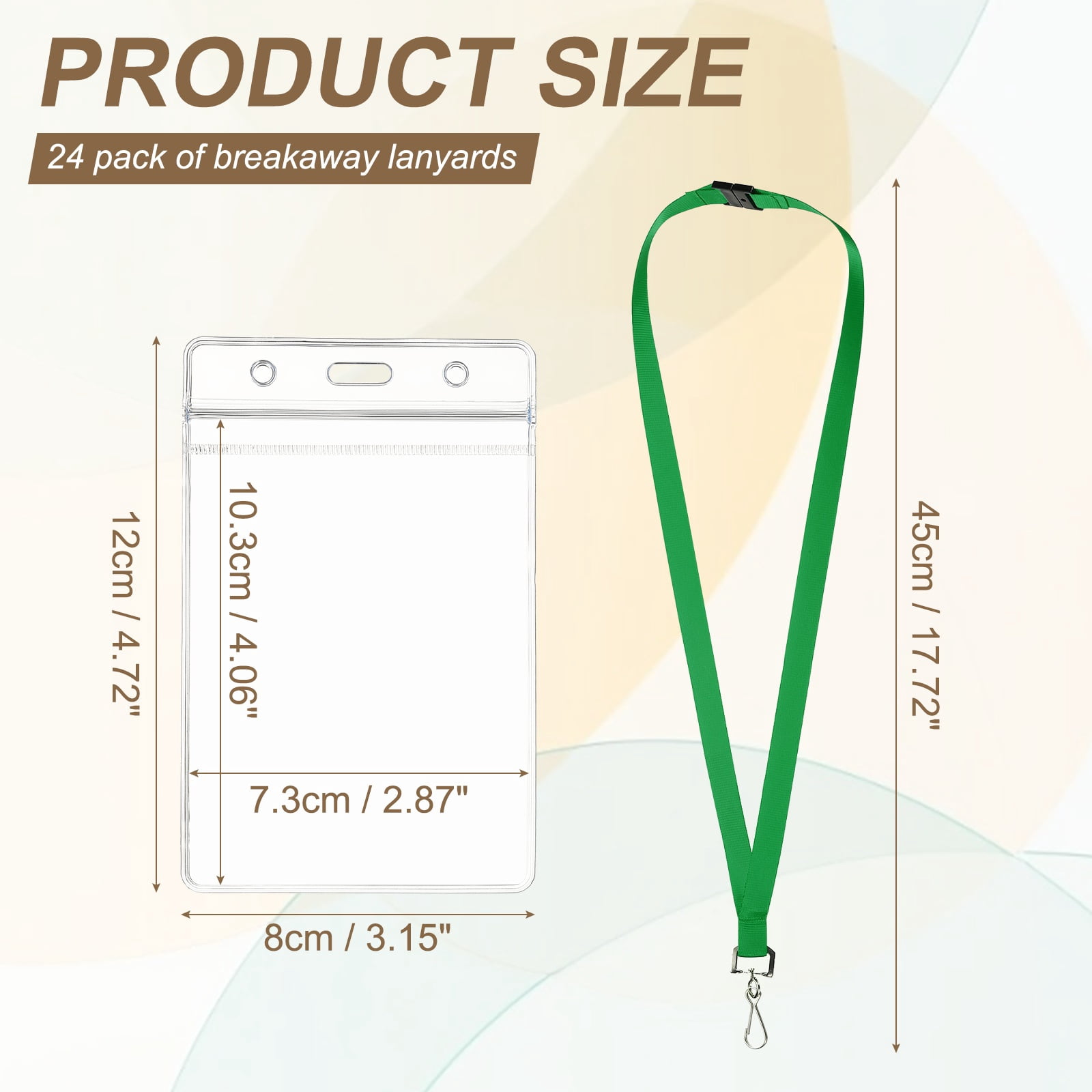 Uxcell 24Pack Colored Lanyards for ID Badges, Breakaway Lanyards for Keys, Green