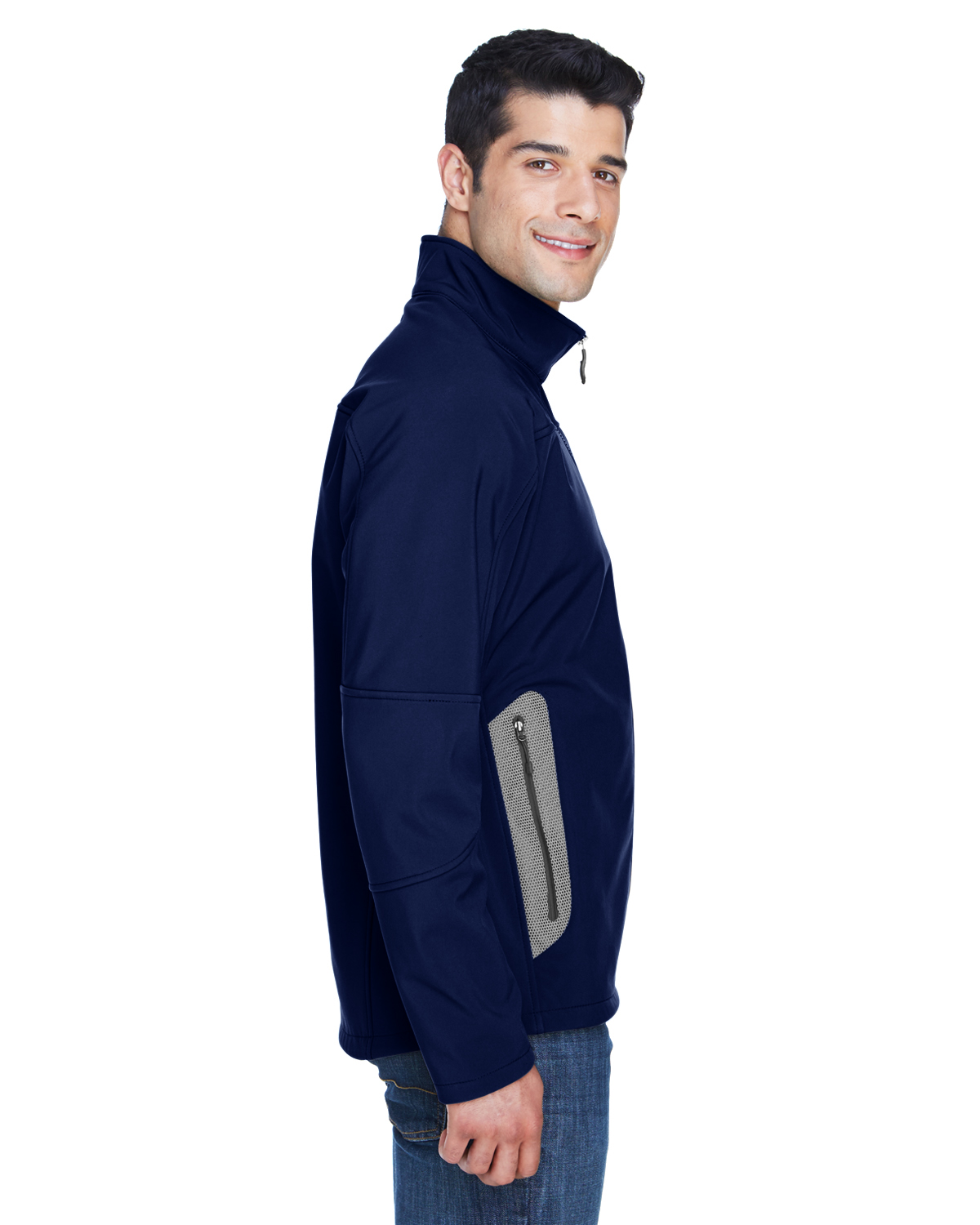 Men's Three-Layer Fleece Bonded Soft Shell Technical Jacket - CLASSIC NAVY - S - image 3 of 3