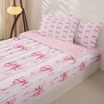 thumbnail image 3 of Manfei Kawaii Stars Bow Knot Zipper Twin Comforter Sets with Fitted Sheet and 2 Pillowcases,Girls Cute Ribbon Bow Tie Zipper Bedding Set,4-Piece,Pink Reversible, 3 of 6