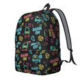 thumbnail image 2 of Game Controller Black Pattern Backpack for School, Cute School Bag with Adjustable Shoulder Straps and Padded Back, 15.7"x11.8"x5.5", 2 of 5