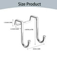 thumbnail image 3 of Double Hanger Hook, Shaped Stainless Hooks No Drilling Multipurpose, Home and Kitchen, 3 Stainless Steel Hooks, By Meiiso, 3 of 8