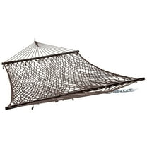 Sunnydaze 2-Person Cotton Rope Spreader Bar Hammock, 450 lb Capacity - Brown