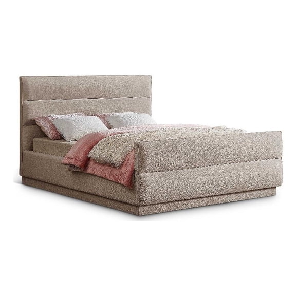 Meridian Furniture Paxton Beige Chenille Fabric Full Bed