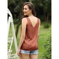 thumbnail image 2 of Anygrew Womens Sleeveless Satin Tank Tops Cami V Neck Camisole Summer Tank Blouse, 2 of 7