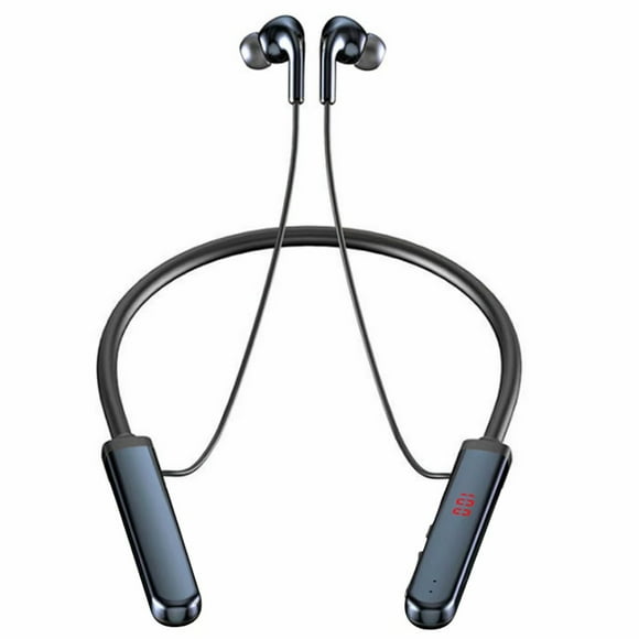 Écouteurs Bluetooth, Écouteurs Intra-Auriculaires Sans Fil V5.0, Casque Stéréo, Bandeau d'Écouteur Sport, Affichage LED, 60H de Jeu, Noir