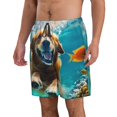 thumbnail image 2 of KLL Dog Underwater Adventure Men's Casual Summer Beach Shorts Hawaiian Shorts with Pockets-X-Large, 2 of 5