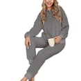 thumbnail image 5 of Frontwalk Winter Warm Fleece Plush Pajamas Set for Women Soft Fuzzy Lounge Homewear Pullover Set, 5 of 6