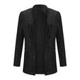 thumbnail image 3 of Clearance! Women's Cardigan Jacket Lightweight Crew Neck Cardigan Women Sequins Jacket Casual Long Sleeve Glitter Party Shiny Lapel Rave Outerwear Jacket with Pocket Fashion Sweater Jackets, 3 of 8