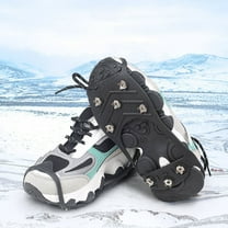 WHAMVOX Non-slip Crampon Shoe Covers for Snow with TPE and Metal Material Black Pair