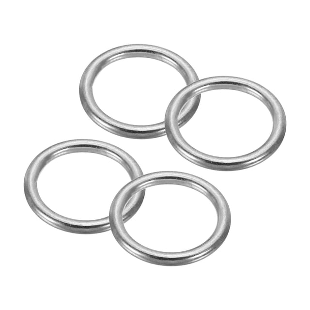 Unique Bargains 0.8" Seamless Metal O Rings, 4 Pcs O-Ring Heavy Round Rings for Macrame DIY Craft Hardware