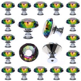 10 Pack Multicolored Cabinet Door Drawer Knob Colorful Diamond