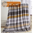 thumbnail image 3 of Mocassi Breathable Fleece Throw Blanket, 50 x 60 inches, Perfect for Lounging and Home Decor, All Season Suitable, Brea Stripe Throw, 3 of 5