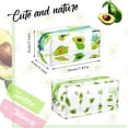 thumbnail image 2 of Paquete de 2 lindas bolsas de maquillaje de aguacate, bolsa de cosméticos de frutas, bolsas con cremallera, bolsas de aseo portátiles para mujeres, viajes, vacaciones (aguacate), 2 of 5