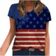 thumbnail image 1 of Blusa de camiseta informal con estampado de manga corta y cuello en V de verano para mujer a la moda Fridja  hjk3962, 1 of 5