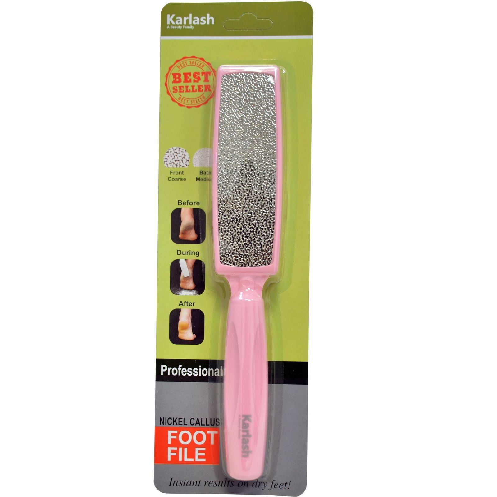 Karlash 2-Sided Hypoallergenic Nickel Foot File for Callus Trimming and  Callus Removal, Pink