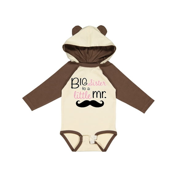 Inktastic Big Sister to a Little Mr. Girls Long Sleeve Baby Bodysuit