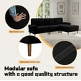 thumbnail image 5 of Aukfa 100" Velvet Sectional Sofa Modular Couch with Chaise for Living Room, Black, 5 of 10