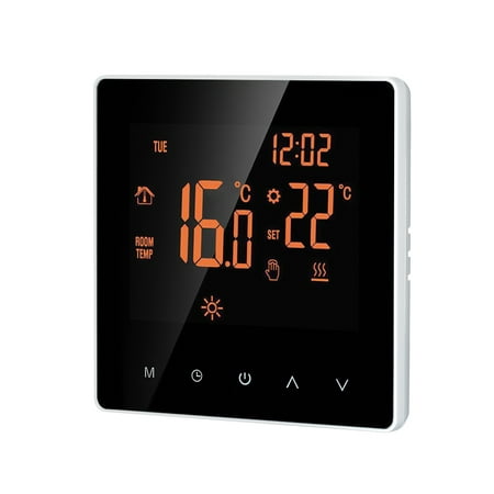 Smart Thermostat Digital Temperature Controller LCD DisplayTouch Screen Week Programmable Electric Floor Heating Thermostat for Home School Office Hotel