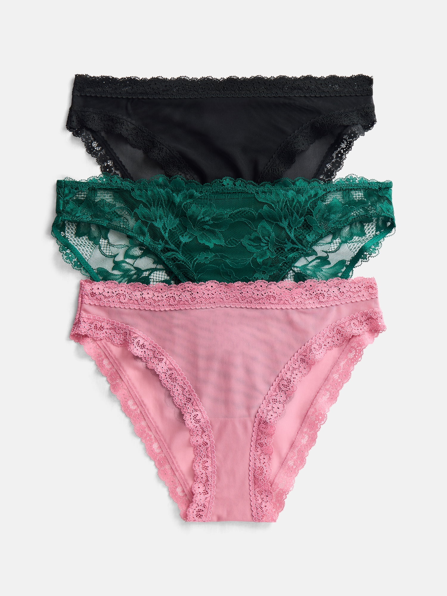 Joyspun Women's Lace Cheeky, 3-Pack, Size S-XXXL