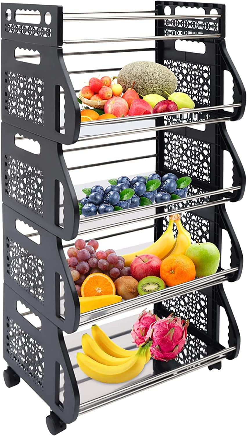 Miumaeov 5 Tier Stackable Storage Baskets, Fruit Vegetable Basket